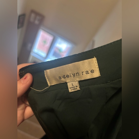 adelyn rae large emerald green velvet jumpsuit floor length large - Picture 3 of 3